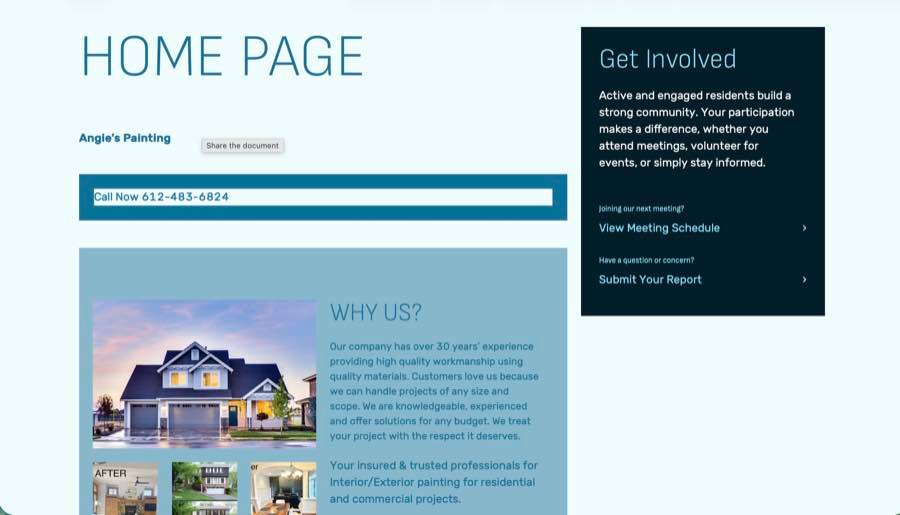Previous Angie's Painting homepage