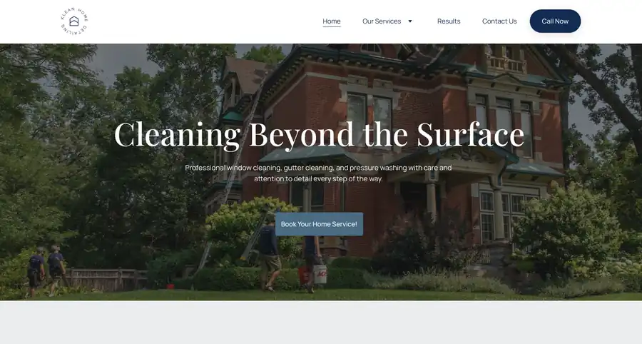 New Klean Home Detailing website homepage